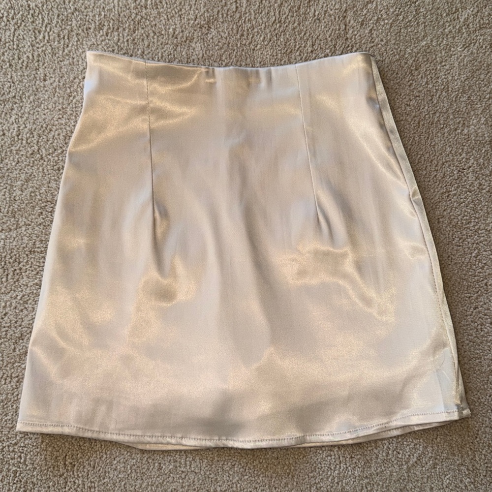 Wedding Bridal Bachelorette Cream White Skort Skirt Shorts Size Small